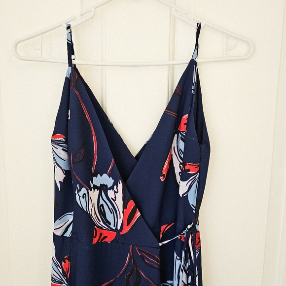 Fame and Partners Size 2 Blue The Anemone Floral Wrap Maxi Dress Reversible - Picture 3 of 6